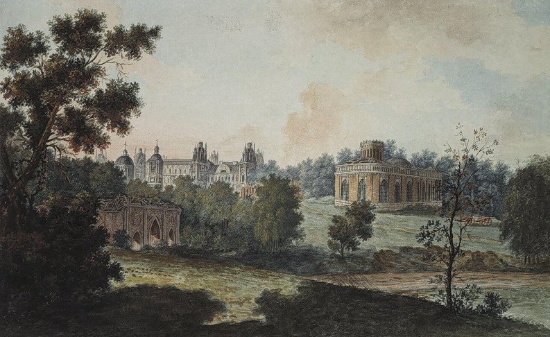 View of Tsaritsyno by Fyodor Alekseyev, 1800, drawn at Tsaritsyno, Moscow