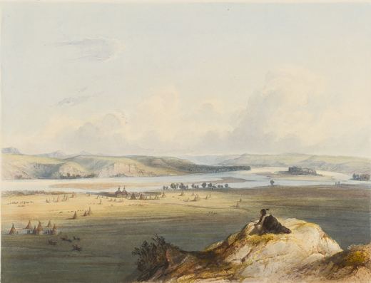 Fort Pierre on the Missouri — Karl Bodmer, 1833