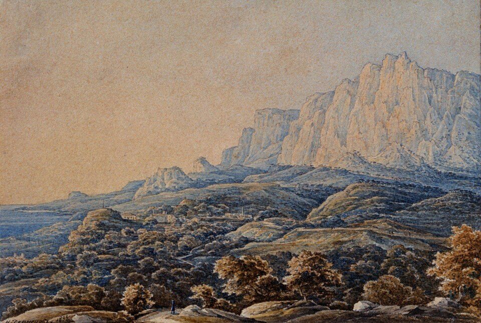View of Alupka by Nikanor Chernetsov, 1833, drawn at Alupka, Crimea