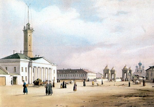 Staro-Kalinkin Bridge by Nikanor Chernetsov, 1839, drawn at Staro-Kalinkin Bridge, St Petersburg