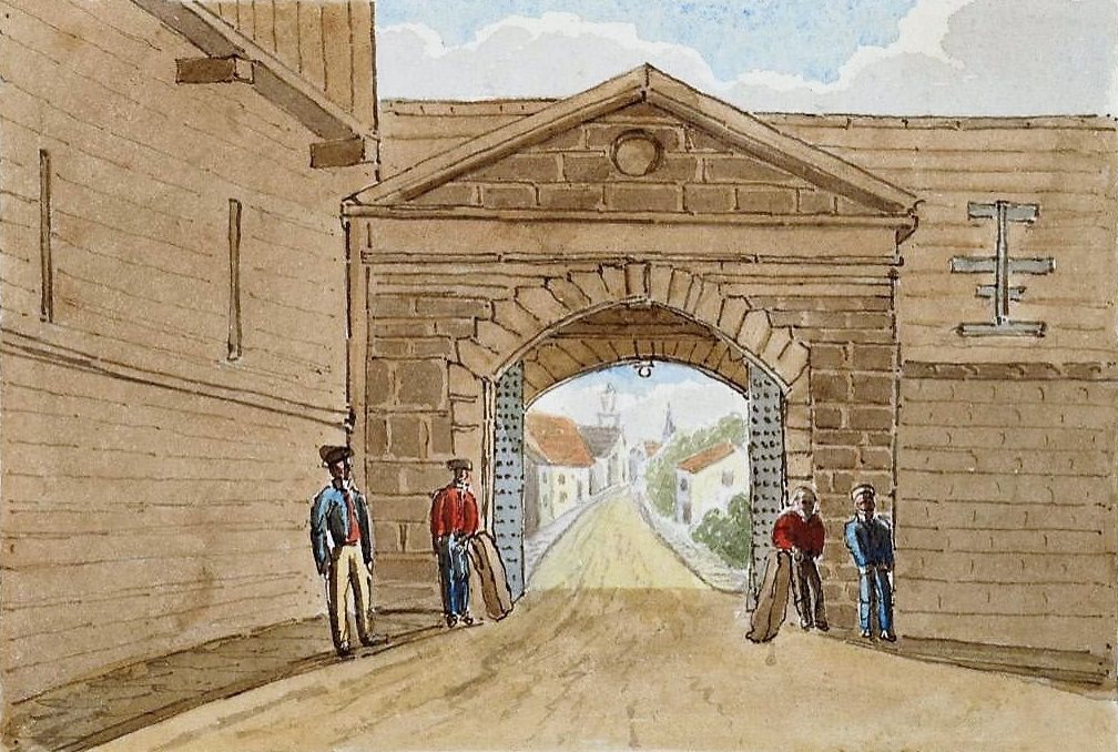 Hope Gate, Quebec by James Pattison Cockburn, 1826–1847, drawn at Hope Gate, Quebec City, Canada