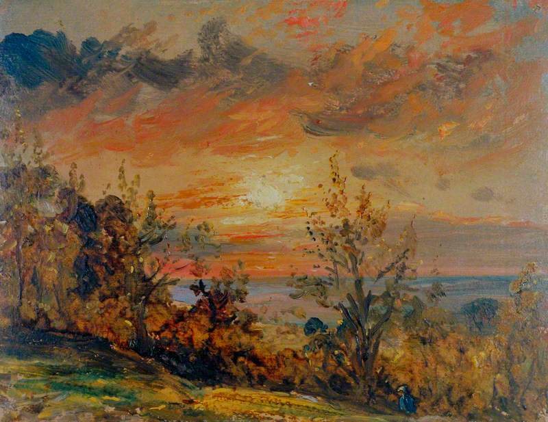 Sketch at Hampstead, Evening by John Constable, 1820, drawn at Hampstead Heath, London