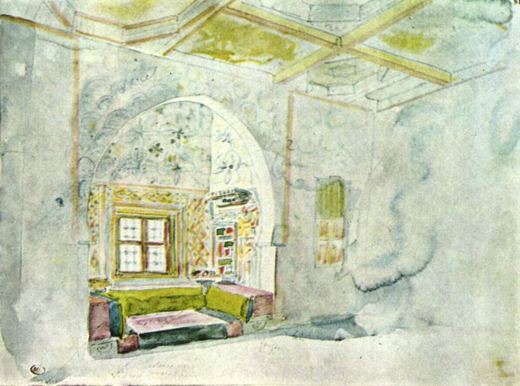 A Room with an Alcove, Meknes — Eugène Delacroix, 1832