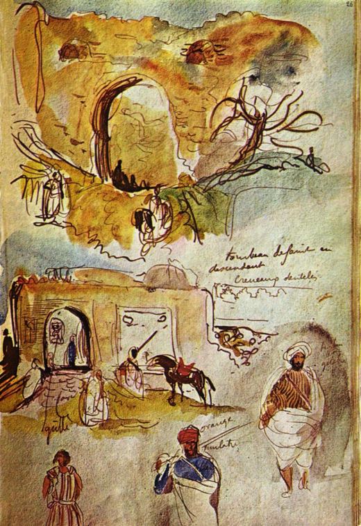 Gate and Walls of Meknes — Eugène Delacroix, 1832