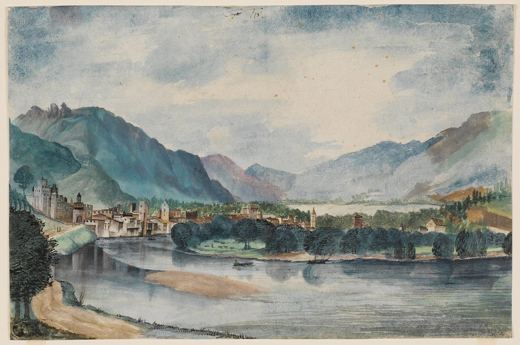 Trento from the North — Albrecht Dürer, Spring 1495