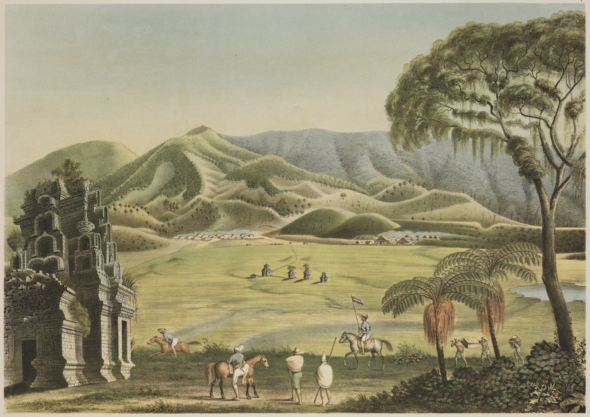 The Dieng Plateau, Java by Franz Junghuhn, 1853–1854, drawn at Dieng Plateau, Java, Indonesia