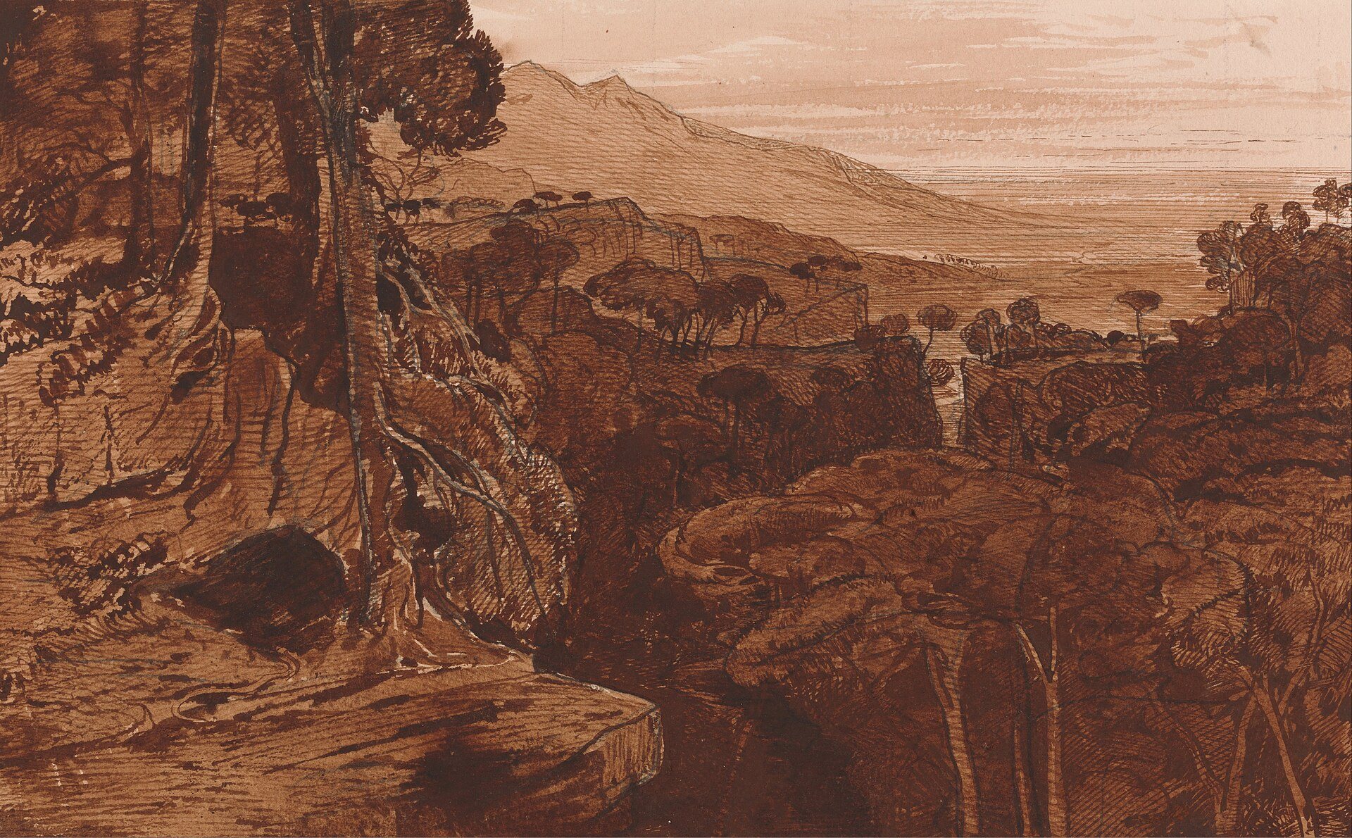 Bavella, Corsica by Edward Lear, c. 1868, drawn at Bavella, Corsica, France