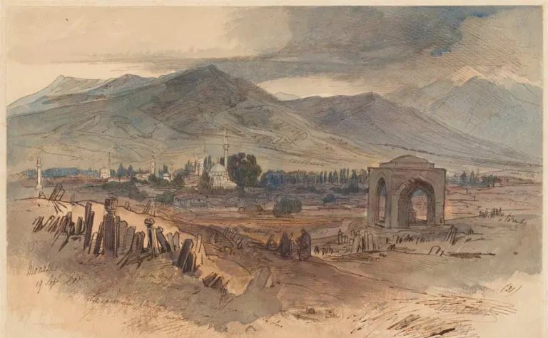 Monastir (Bitola) by Edward Lear, 19th century, drawn at Bitola, North Macedonia