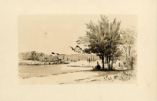 Shore of the Harbour, Sydney — Conrad Martens, 1849