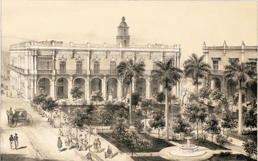Plaza de Armas, Havana — Frédéric Mialhe, c. 1848