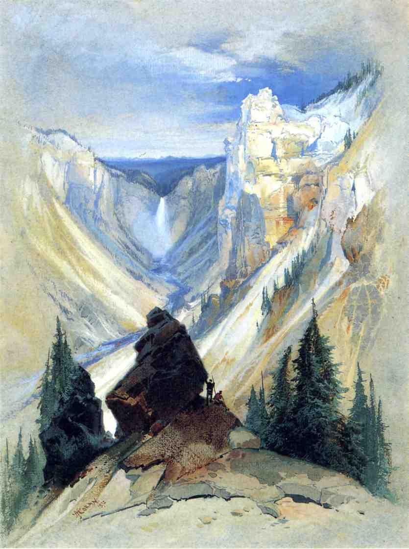 Grand Canyon of the Yellowstone by Thomas Moran, 1872, drawn at Grand Canyon of the Yellowstone