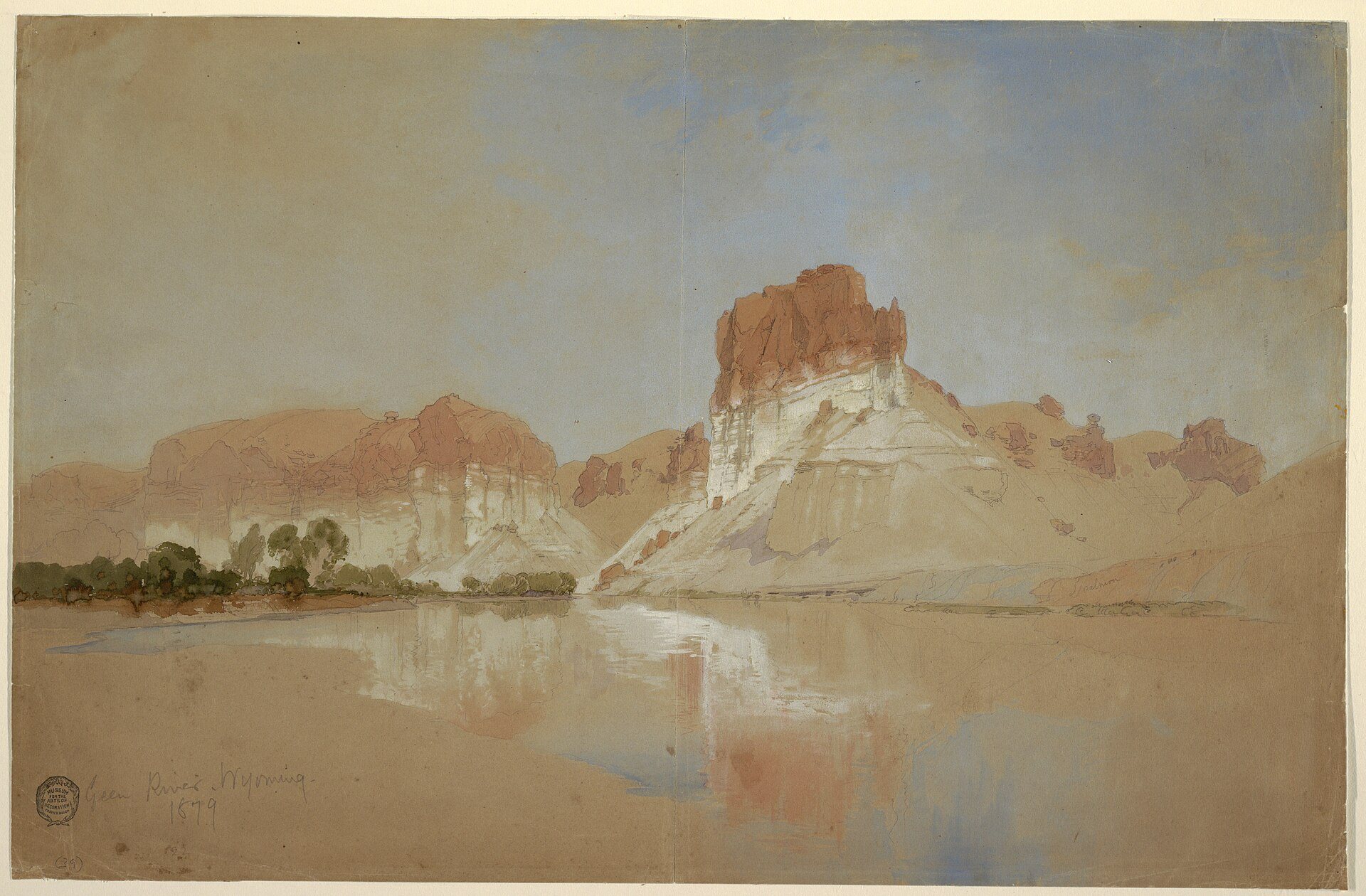 Green River, Wyoming by Thomas Moran, 1879, drawn at Green River, Wyoming