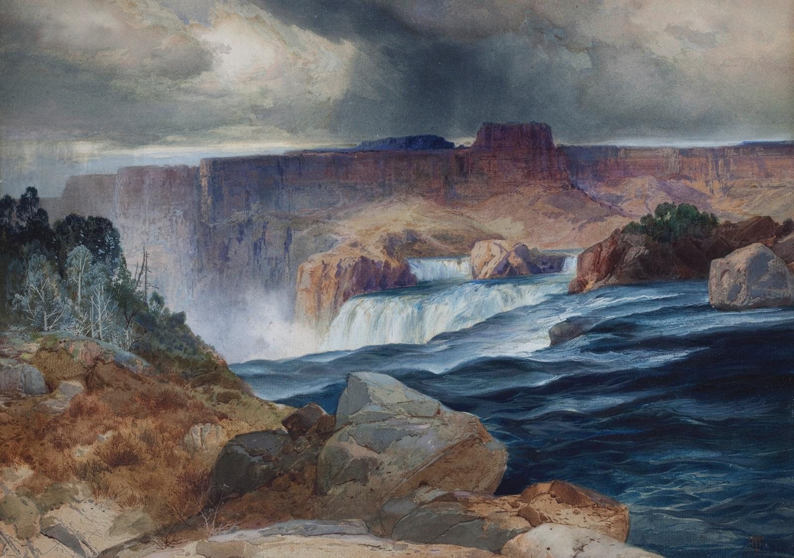 Shoshone Falls, Idaho by Thomas Moran, c. 1875, drawn at Shoshone Falls, Idaho