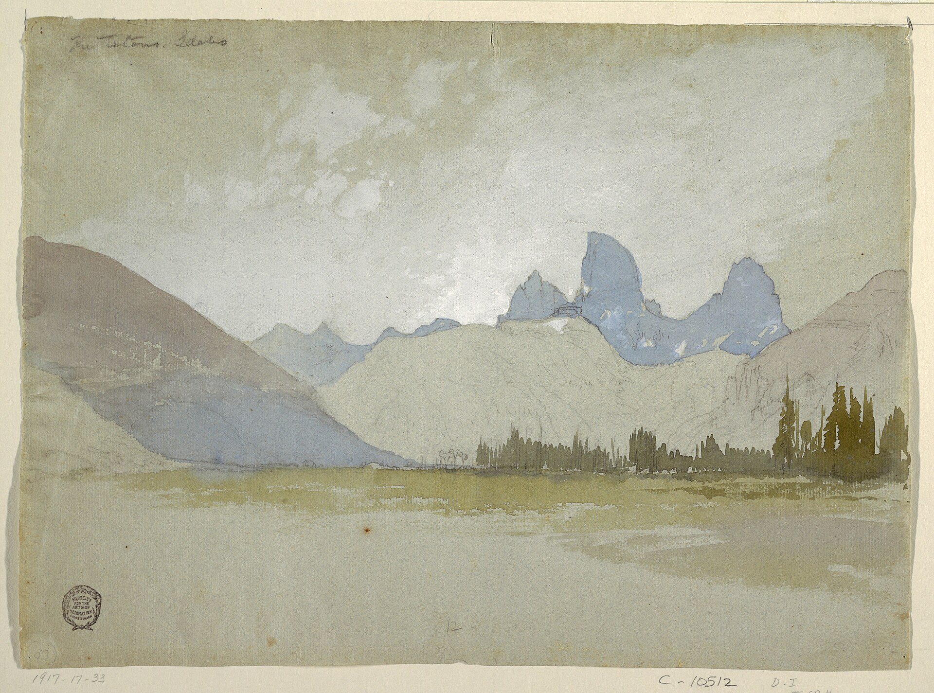 The Tetons, Idaho by Thomas Moran, 1879, drawn at The Tetons, USA