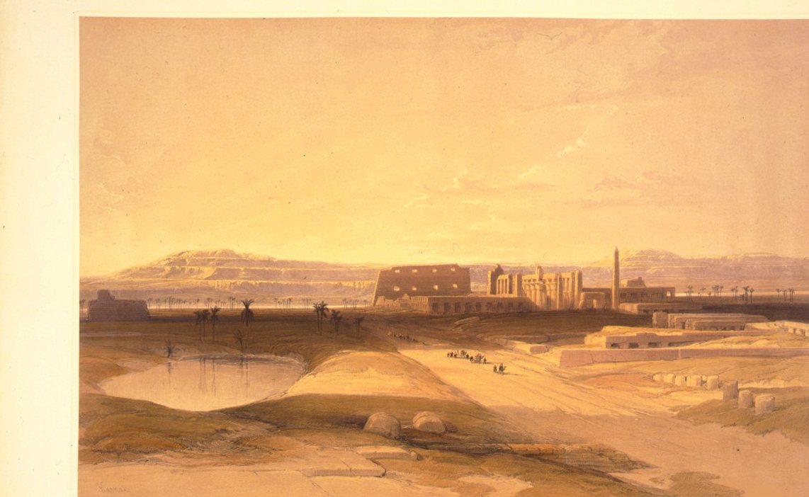 Karnak by David Roberts, 1846, drawn at Karnak, Luxor, Egypt