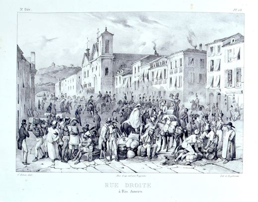 Rua Direita, Rio de Janeiro — Johann Moritz Rugendas, 1821–1825
