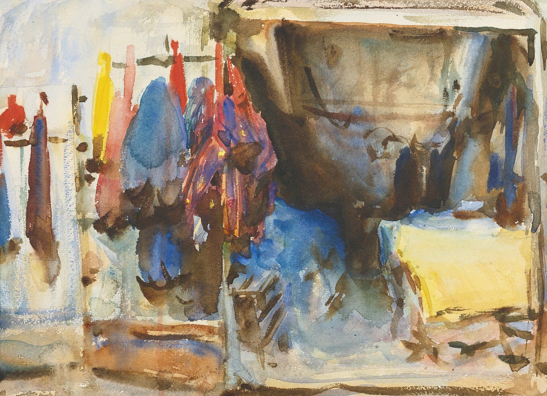 Tailor’s Shop, Cairo by John Singer Sargent, c. 1891, drawn at Cairo, Egypt