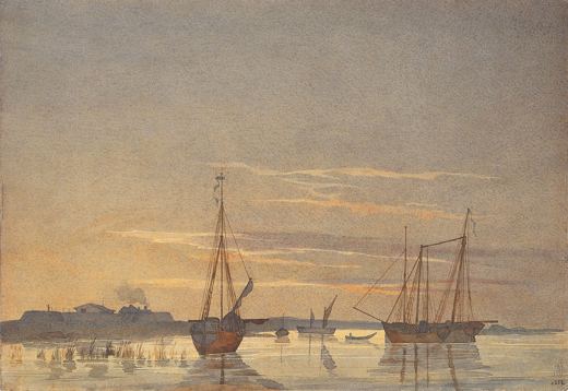 Schooners near Fort Kosaral at Sunset — Taras Shevchenko, October 1848