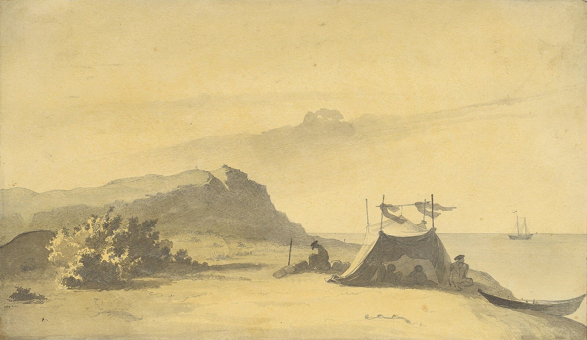 Expedition Tent on Barsa-Kelmes Island by Taras Shevchenko, 8 August 1848, drawn at Barsa-Kelmes Island, Aral Sea, Kazakhstan