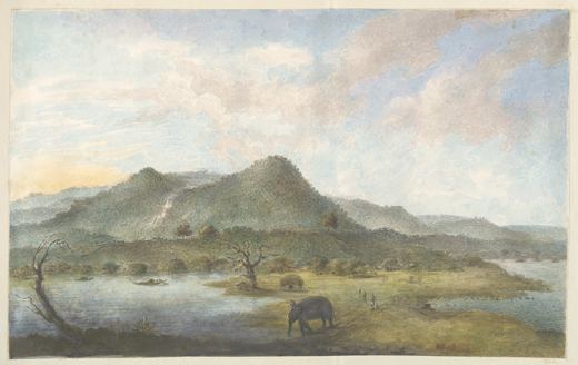 Watercolour of Moti Jharna in India