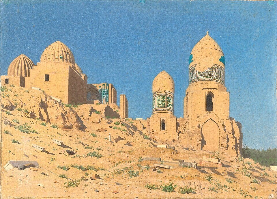 شاه زنده في سمرقند من رسم فاسيلي فيريشاغين, نحو 1870، رُسم في شاه زنده، سمرقند، أوزبكستان