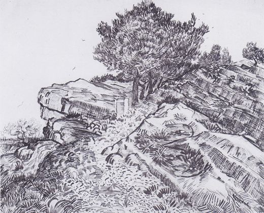 Rocks at Montmajour — Vincent van Gogh, July 1888