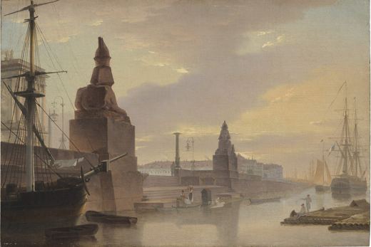 Quay with Sphinxes on the Neva — Maxim Vorobyov, 1835