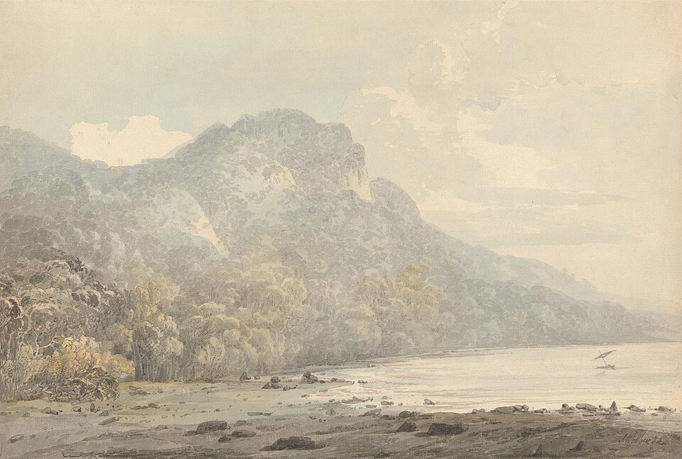 Krakatoa Island by John Webber, 1780, drawn at Krakatoa, Sunda Strait, Indonesia