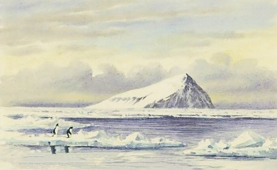 Beaufort Island by Edward Wilson, 1911, drawn at Beaufort Island, Ross Sea, Antarctica