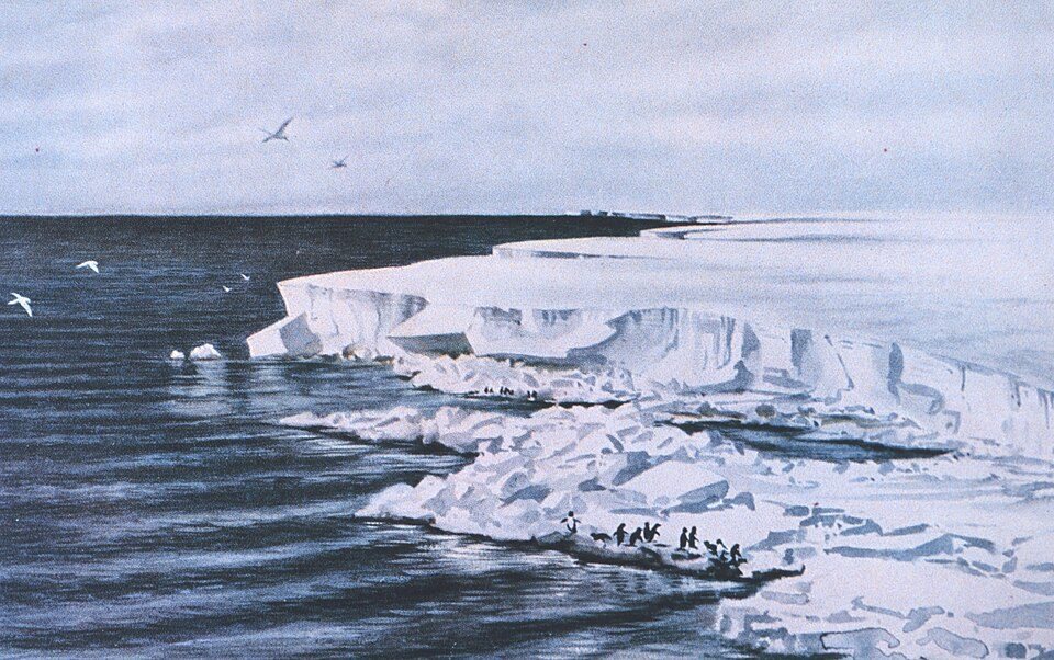 Ice Barrier at Cape Crozier by Edward Wilson, 1911, drawn at Cape Crozier, Ross Island, Antarctica