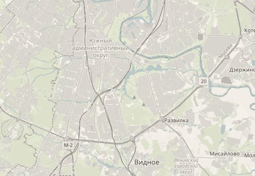 Map around Tsaritsyno, Moscow