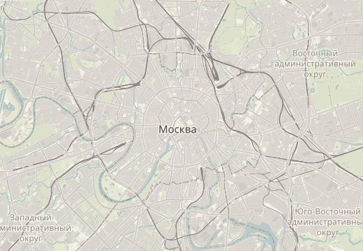 Map around Red Square, Moscow