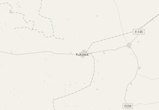 Map around Kukawa, Borno, Nigeria