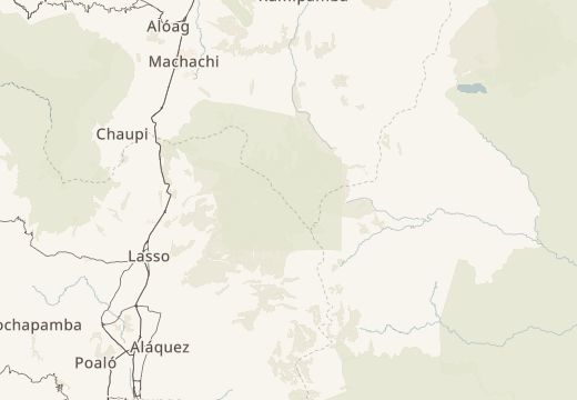 Map around Cotopaxi volcano, Ecuador