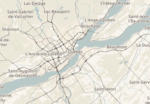 Map around Hope Gate, Quebec City, Canada