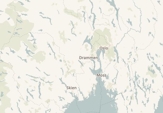 Map around Hellefoss, Norway