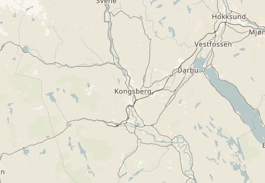 Map of Kongsberg, Norway