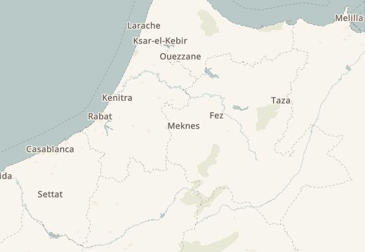 Map around Meknes, Morocco