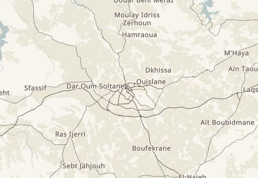 Map of Meknes, Morocco