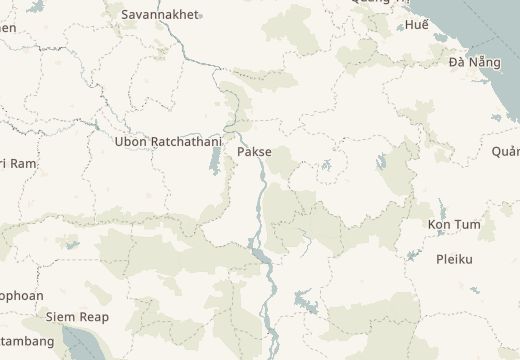 Map around Bassac (Champasak), Laos