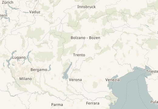 Map around Trento, Italy