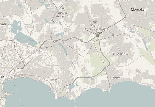Map around Surakhani, Baku, Azerbaijan