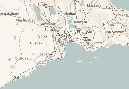 Map around Palace of the Shirvanshahs, Baku