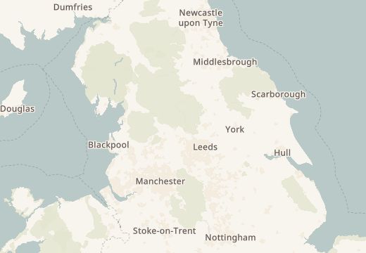 Map around Bolton Abbey, Yorkshire, England