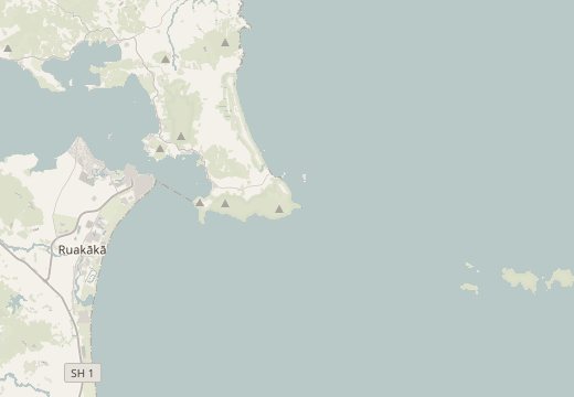 Map around Bream Head, Whangārei, New Zealand