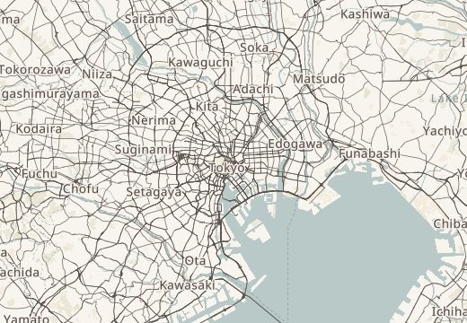 Map of Tokyo (Edo), Japan