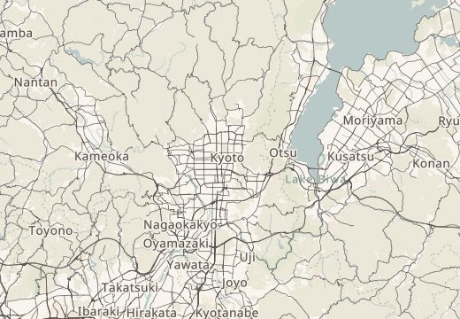 Map around Sanjō Ōhashi, Kyoto