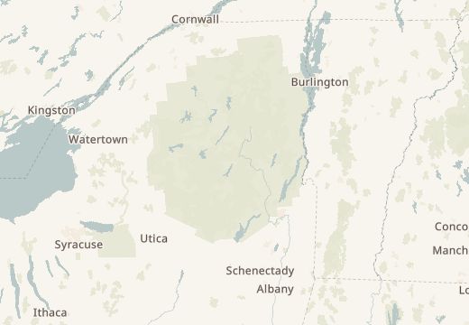 Map around Adirondacks, New York