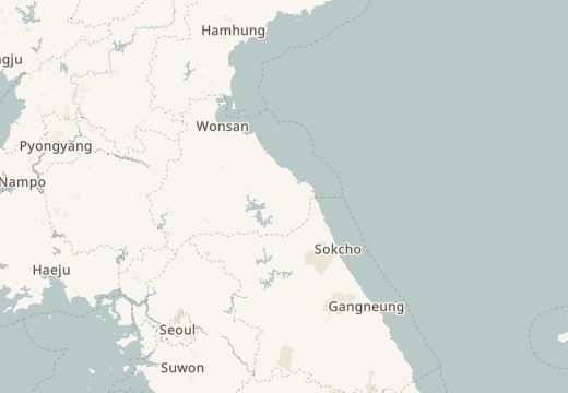 Map around Mount Kumgang, North Korea