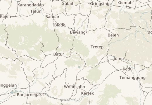 Map around Dieng Plateau, Java, Indonesia